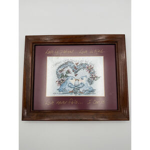 Vintage 1 Corinthians 13 Love Is Patient Love Is Kind Framed Christian Wall Art